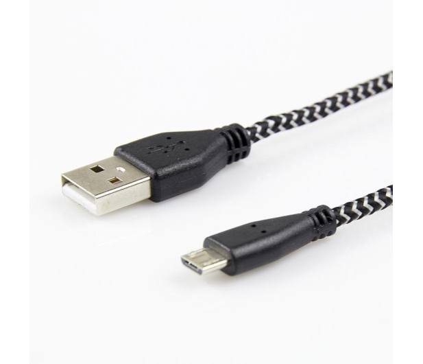 ART USB-microUSB 2M czarno-biały - 1382345 - zdjęcie 3
